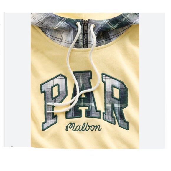 Gap × Malbon Adult Heavyweight French Terry Logo Hoodie Maize Yellow S - Picture 4 of 9